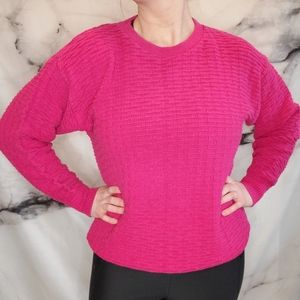 80s Pink Textured Sweater Pullover‎ Crewneck